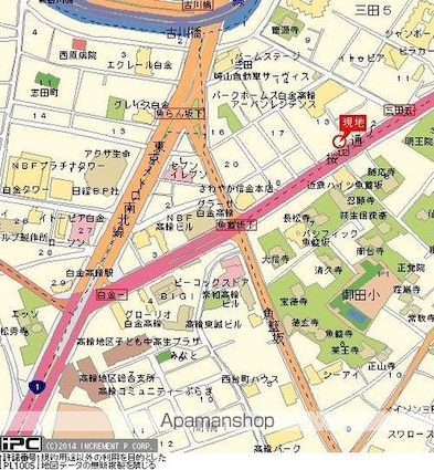 ルーブル白金高輪[1K/18.77m2]の配置図