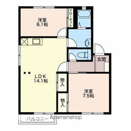 長野県長野市大字稲葉日詰[2LDK/62.07m2]の間取図