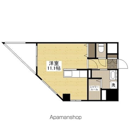 広島県広島市西区古江西町[1R/29.76m2]の間取図