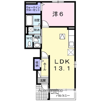ブローテ　さくら　Ａ[1LDK/45.33m2]の間取図