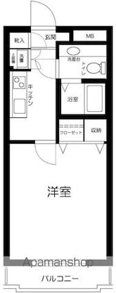 ガーデンクレスト１７１４[1K/29.88m2]の間取図
