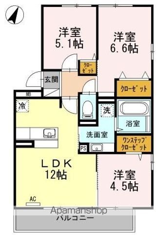 糟屋郡新宮町大字三代のアパートの間取り