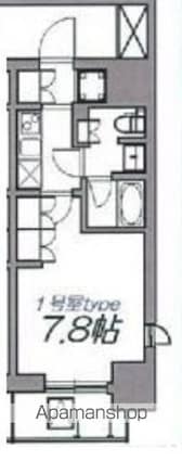 ベルシード中板橋[1K/25.45m2]の間取図
