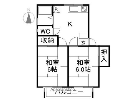 コーポセイエー[2K/38.64m2]の間取図