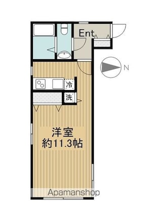 セゾン・デ・ブランシェ青葉台[1K/33.18m2]の間取図