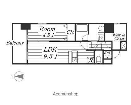プレサンス錦ラウム[1LDK/39.92m2]の間取図