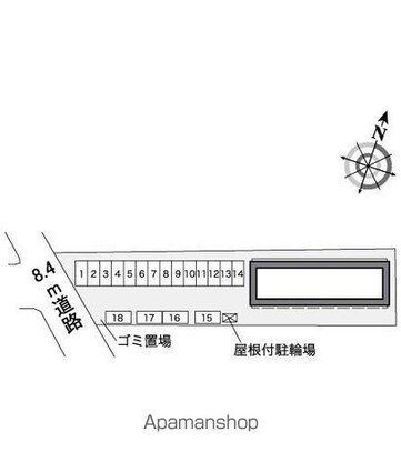レオパレスサンフラワーつくば[1K/23.61m2]の配置図