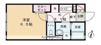エルファーロ笹塚Ⅰ[1K/22.56m2]の間取図