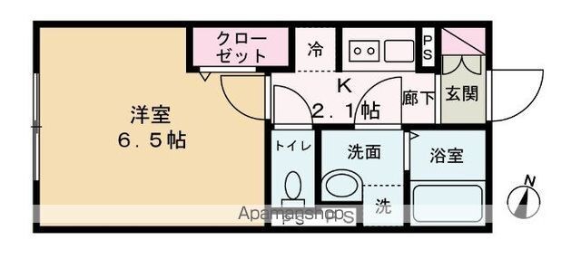 エルファーロ笹塚Ⅰ[1K/22.56m2]の間取図