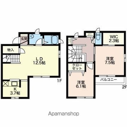 長野県長野市宮沖[2LDK/76m2]の間取図