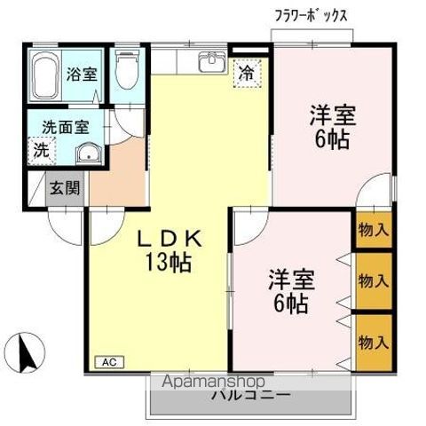 メゾンパーク東和田 Bの間取り写真