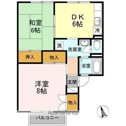 クレスト樹林　Ａ[2DK/47.91m2]の間取図
