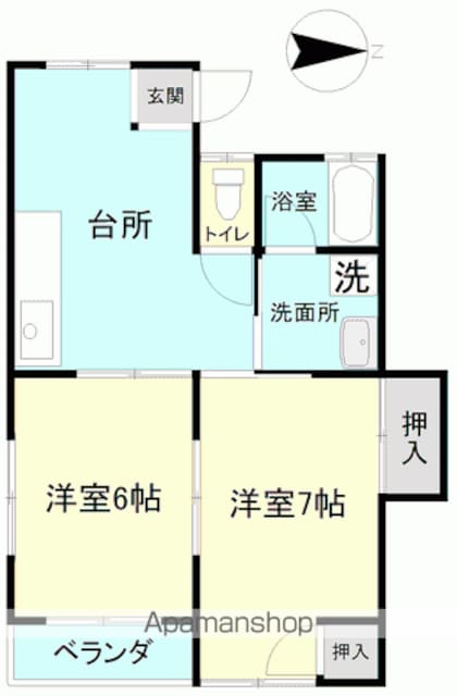 小野アパート[2DK/45.64m2]の間取図