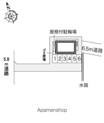 レオパレスレヴ[1K/23.18m2]の配置図