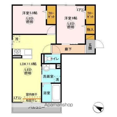 ラヴィーヌみどりのの間取り写真