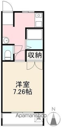 和光メイト[1K/24m2]の間取図