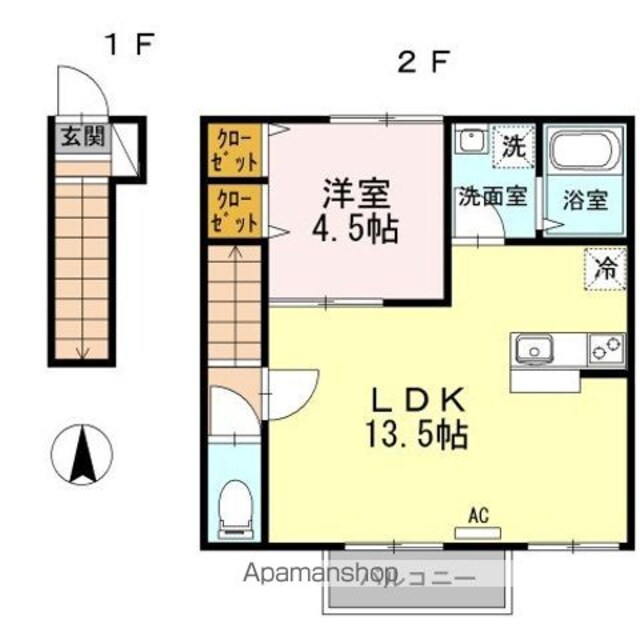 グレイスコート[1LDK/43.08m2]の間取図