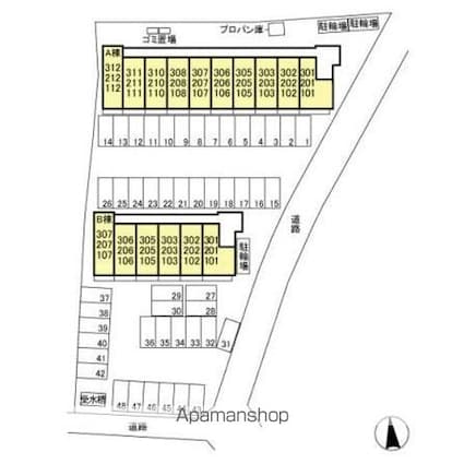 カスタリア　Ｂ[1LDK/35.35m2]の配置図