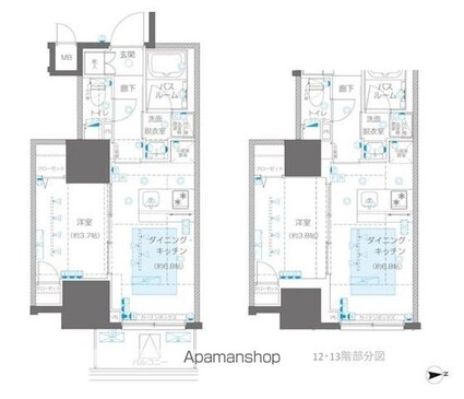 ＺＯＯＭ信濃町[1DK/31.14m2]の間取図
