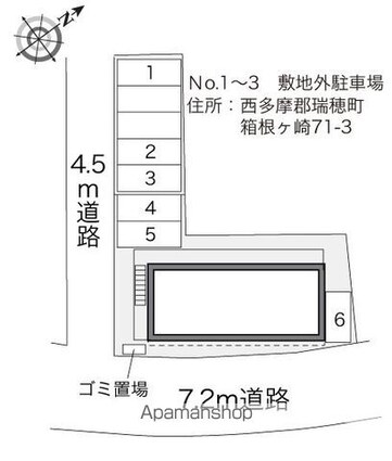 レオパレス箱根ヶ崎新宿坂[1K/19.87m2]の配置図