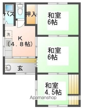 滋賀県長浜市列見町[3K/49.5m2]の間取図