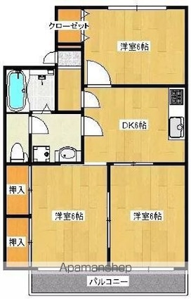 香川県高松市成合町[3DK/55.44m2]の間取図