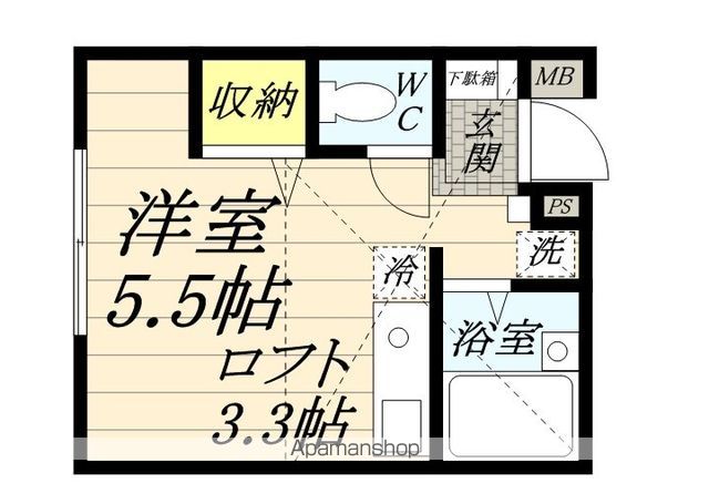 世田谷区祖師谷のアパートの間取り