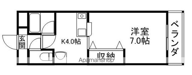 滋賀県大津市平津１丁目[1K/25m2]の間取図