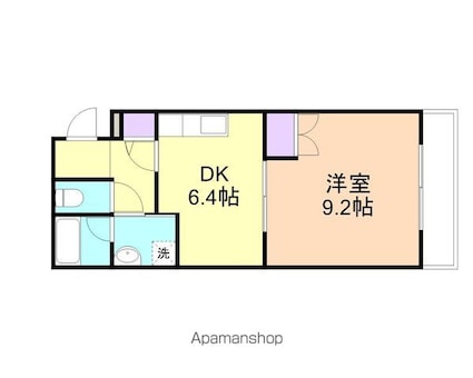 和歌山県和歌山市湊[1DK/36.71m2]の間取図