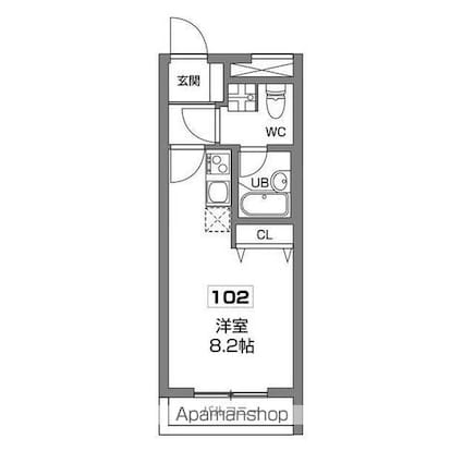 ルーネス南烏山[1R/21.75m2]の間取図