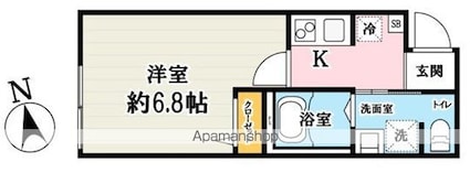 モンターニャ・グランデ東岩槻Ａ[1K/22.32m2]の間取図