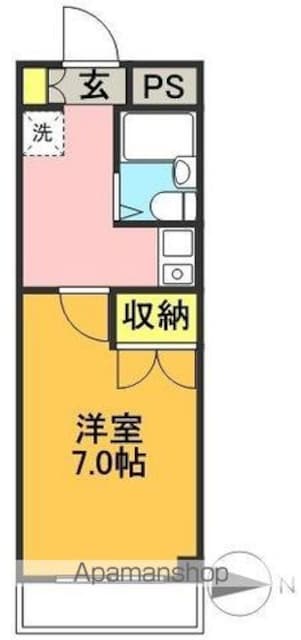 アゼリア明大前[1K/21.6m2]の間取図