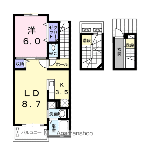 鹿児島本線 荒尾駅 徒歩11分 3階建 築14年の間取り写真