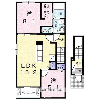ランプロン　アヤ　Ⅲ[2LDK/58.7m2]の間取図