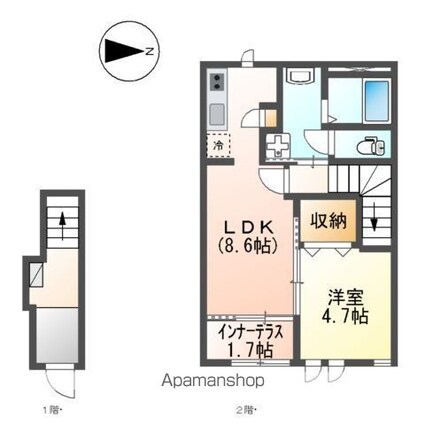エース　レオーネ[1LDK/42.34m2]の間取図