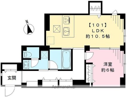 グランドニコス[1LDK/49.43m2]の間取図