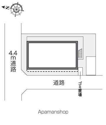 レオパレス三鷹深大寺[1K/19.46m2]の配置図