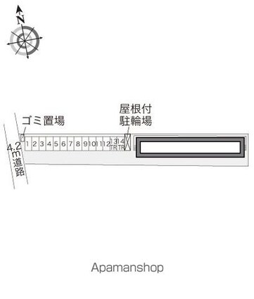 レオパレス秋桜[1K/19.87m2]の配置図