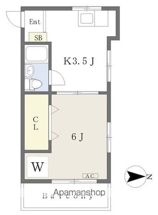 ミツダコーポ本町[1K/23m2]の間取図