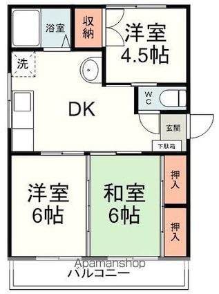 北ビューハイツ[3DK/63.37m2]の間取図