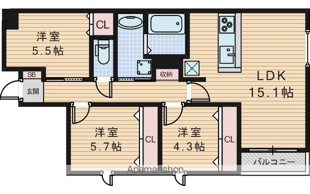 GRAND STEADY桜の町の間取り写真