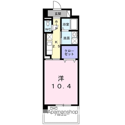 和歌山県和歌山市紀三井寺[1K/35.46m2]の間取図
