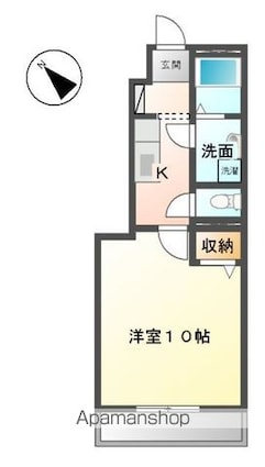 グローリーアース[1K/31.57m2]の間取図