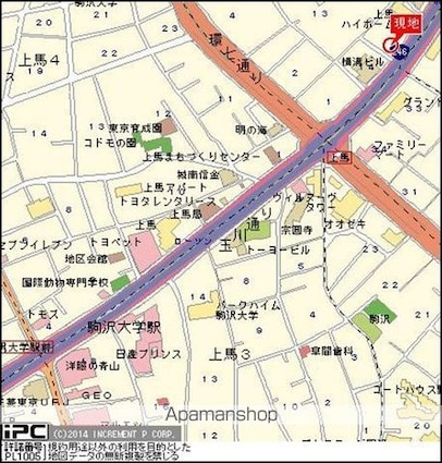 東京都世田谷区上馬２丁目[1K/25.02m2]の周辺9