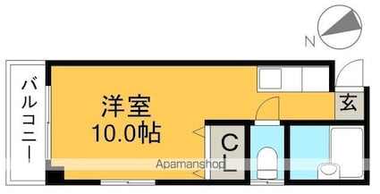 パインヴィレッジ[1R/21.4m2]の間取図