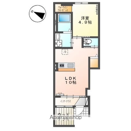 キャトルセゾンＮ[1LDK/36.56m2]の間取図