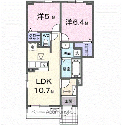 アルス・リガーレ[2LDK/50.47m2]の間取図