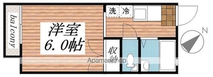 ザ・テラス[1K/20.48m2]の間取図