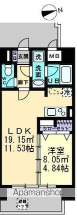 ＢＩＧ・ＢＡＮ瓦町駅東[1LDK/40.8m2]の間取図