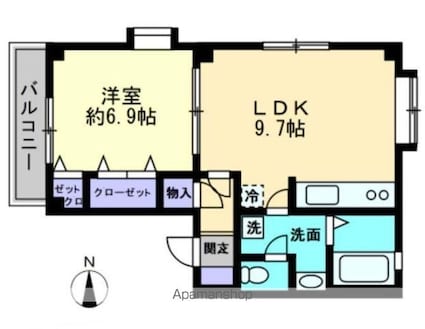 サングランディーＮ[1LDK/40.12m2]の間取図
